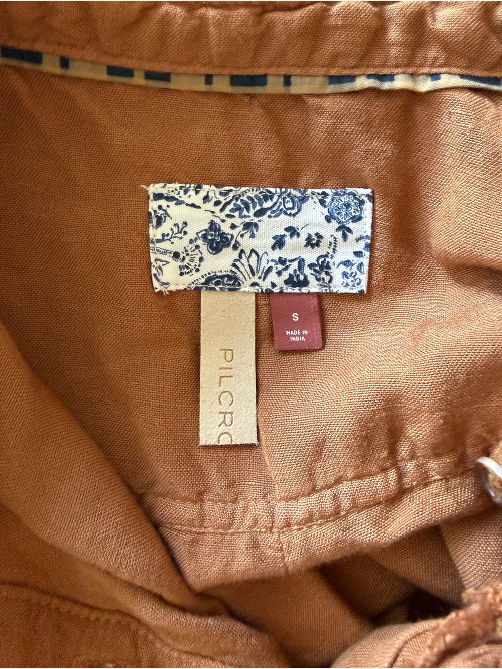 Pilcro Rust Ruffle-Front Button-Down Shirt - Picture 3 of 3